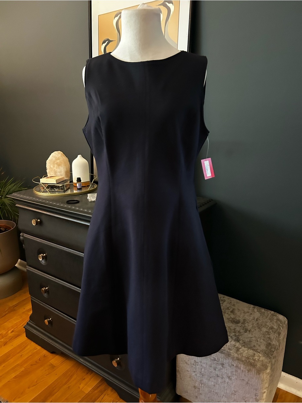 NWT Spanx Sheath Dress Navy Blue Size Large